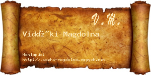 Vidéki Magdolna névjegykártya
