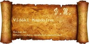 Vidéki Magdolna névjegykártya